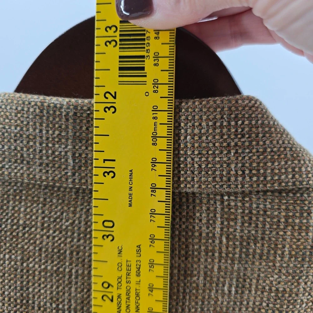 Bullock & Jones Blazer Mens Silk Linen Wool Hopsack Sport Coat Brown Tan 43R